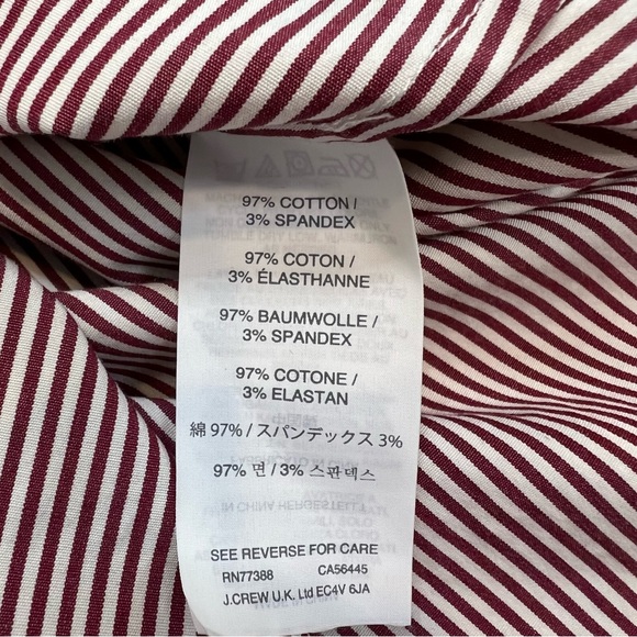J. Crew Endless Burgundy Stripe Button Shirt - Picture 12 of 12